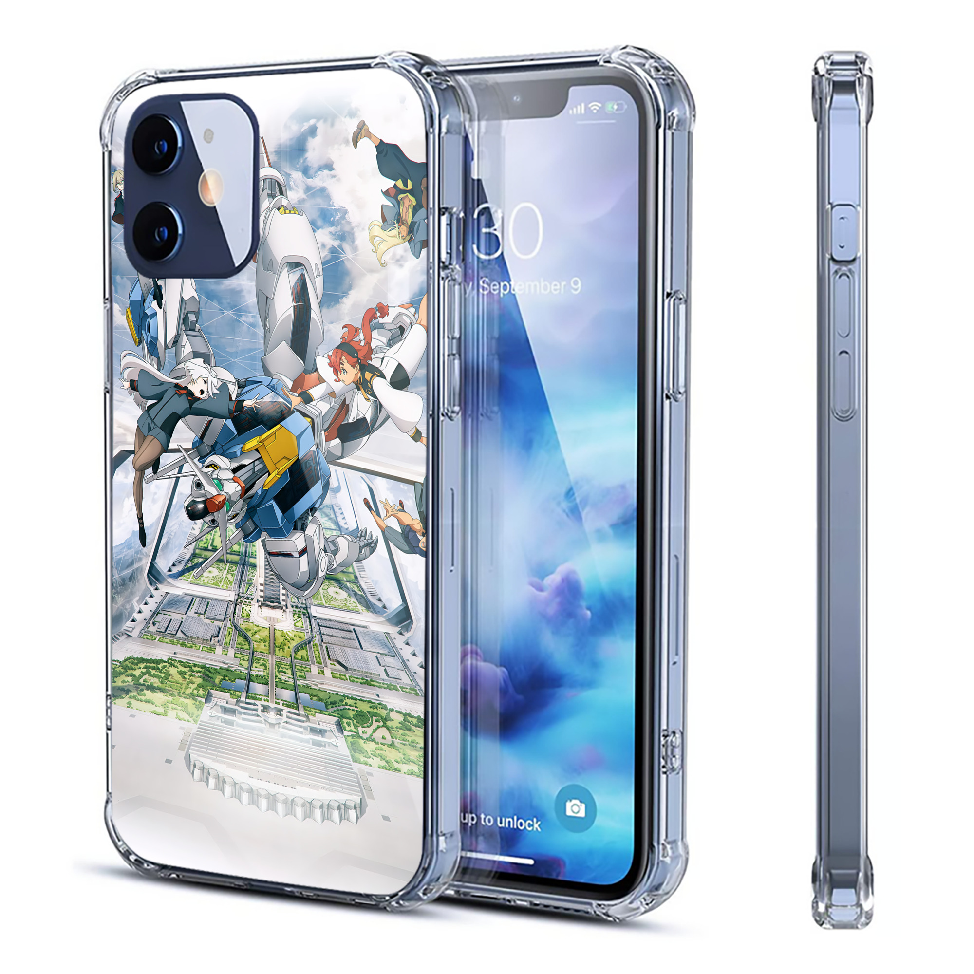 （画像用） 機動戦士ガンダム Mobile Suit Gundam 【iPhone 12シリーズ対応】透明スマホケース（クリアソフトケース）